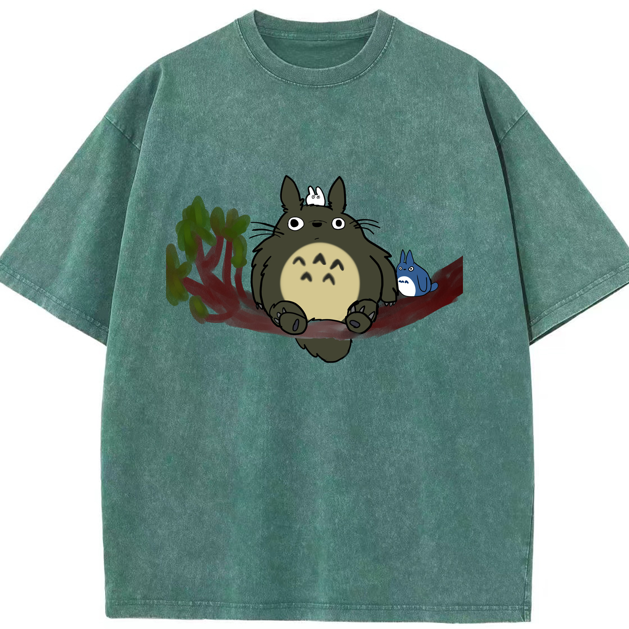 （画像用） となりのトトロ 草壁メイ 草壁サツキ My Neighbor Totoro Satsuki Kusakabe Mei Kusakabe 綿100% ヴィンテージ風 半袖Tシャツ（フロントプリント）